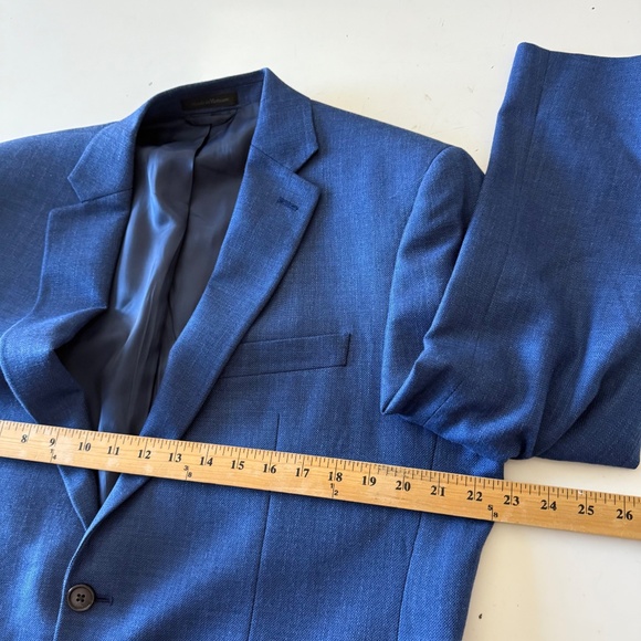 Lauren Ralph Lauren Black Label Linen Blend Cobalt Blazer Suit Jacket Mens 42R - Picture 8 of 12